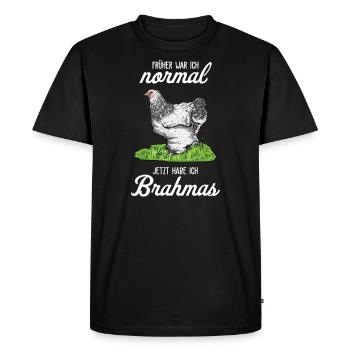 Brahma Chicken I Hen Egg Rooster Motif for Chicken Farmers - Men's Premium Organic T-Shirt - black - Front - Nico (187cm)