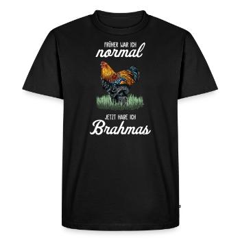 Brahma Chicken I Hen Egg Rooster Motif for Chicken Farmers - Men's Premium Organic T-Shirt - black - Front - Nico (187cm)
