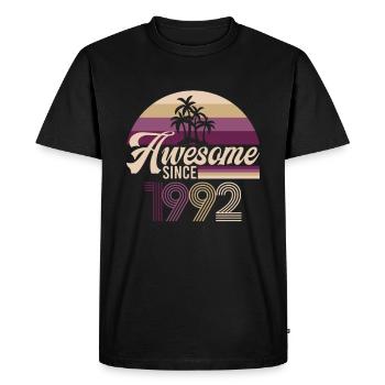Vintage Génial DePuis 1992 Anniversaire Rétro - T-shirt Premium bio Homme - noir - Devant - Nico (187cm)