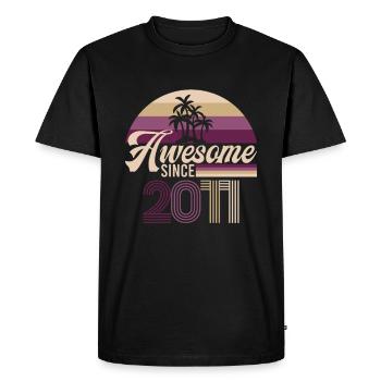 Vintage Génial DePuis 2011 Anniversaire Rétro - T-shirt Premium bio Homme - noir - Devant - Nico (187cm)