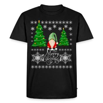 Christmas Elf with Christmas Cap - Men's Premium Organic T-Shirt - black - Front - Nico (187cm)