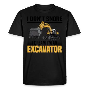 Pelle sur chenilles Excavatrice Excavatrice Désolé Machine de construction - T-shirt Premium bio Homme - noir - Devant - Nico (187cm)