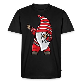 Christmas Dabbing Gnom Xmas Holiday Santa Gnom - Men's Premium Organic T-Shirt - black - Front - Nico (187cm)
