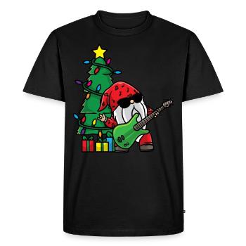 Guitare Gnome Christmas Tree Noël Guitariste - T-shirt Premium bio Homme - noir - Devant - Nico (187cm)