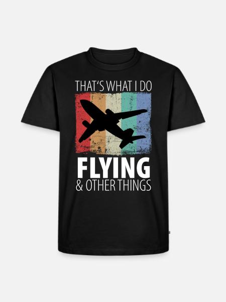 Pilot Flugzeugpilot Flugzeug Flugbegleiter Vintage - Herre Premium økologisk T-shirt - sort
