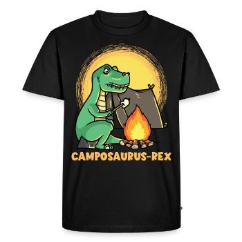 Dinosaure T-Rex Jurrasic Campfire Camping-car - T-shirt Premium bio Homme - noir - Devant - Nico (187cm)