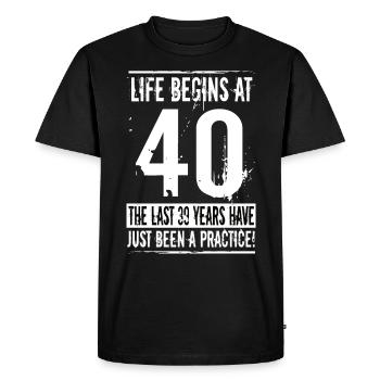 40e anniversaire - T-shirt Premium bio Homme - noir - Devant - Nico (187cm)