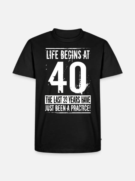 40th birthday - Men's Premium Organic T-Shirt - black