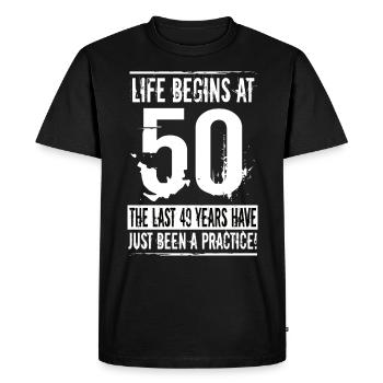 50e anniversaire - T-shirt Premium bio Homme - noir - Devant - Nico (187cm)