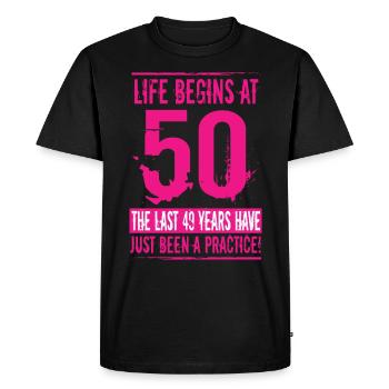 50e anniversaire - T-shirt Premium bio Homme - noir - Devant - Nico (187cm)