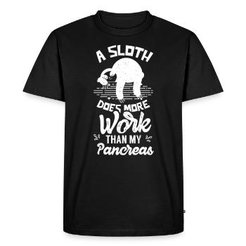 Un paresseux fonctionne plus que le pancréas - T-shirt Premium bio Homme - noir - Devant - Nico (187cm)
