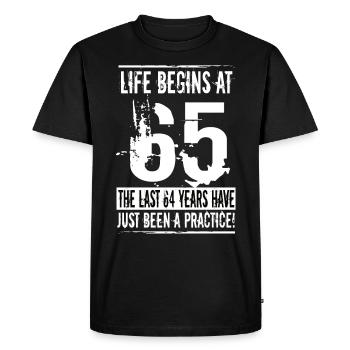 Homme de 65 ans - T-shirt Premium bio Homme - noir - Devant - Nico (187cm)