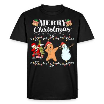 Merry Christmas Dabbing Crew - Men's Premium Organic T-Shirt - black - Front - Nico (187cm)