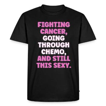 Lutte contre le cancer, chimiothérapie et toujours aussi - T-shirt Premium bio Homme - noir - Devant - Nico (187cm)