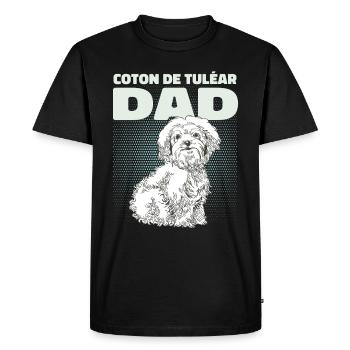 Coton de Tuléar Papa Chiens Chien Propriétaire Cadeau - T-shirt Premium bio Homme - noir - Devant - Nico (187cm)