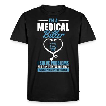 ICD Medical Coding I'm A Medical Biller - Men's Premium Organic T-Shirt - black - Front - Nico (187cm)
