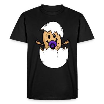 Peanut Baby Congé parental Parents Grossesse Naissance Oeuf - T-shirt Premium bio Homme - noir - Devant - Nico (187cm)