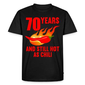 70 ans chaud comme chili 70e anniversaire - T-shirt Premium bio Homme - noir - Devant - Nico (187cm)