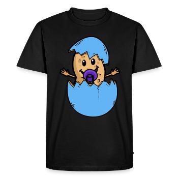 Coquille d’arachide naissance bébé éclosion oeuf - T-shirt Premium bio Homme - noir - Devant - Nico (187cm)