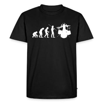 Human Evolution Drum Musician Drummer - Men's Premium Organic T-Shirt - black - Front - Nico (187cm)