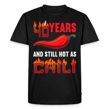 40 ans chaud comme chili 40e anniversaire - T-shirt Premium bio Homme - noir - Devant - Nico (187cm)