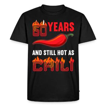 60 ans chaud comme chili 60e anniversaire - T-shirt Premium bio Homme - noir - Devant - Nico (187cm)