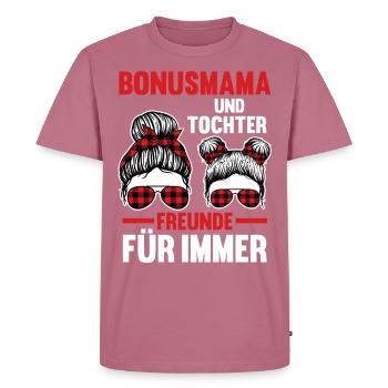 Bonusmama und Tochter - Männer Premium Bio T-Shirt - Mauve - Vorne - Nico (187cm)