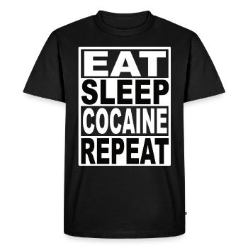 Manger du sommeil Cocaïne Répéter - T-shirt Premium bio Homme - noir - Devant - Nico (187cm)