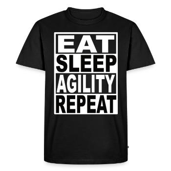 Manger Dormir Agilité Répéter - T-shirt Premium bio Homme - noir - Devant - Nico (187cm)