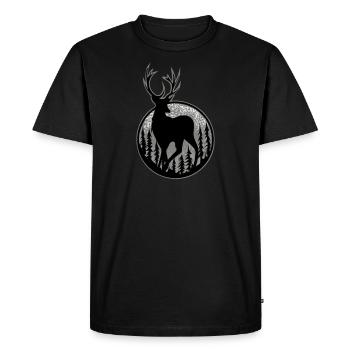 Rotwild I Hirsch Geweih Jägerin Jagd Motiv für - Männer Premium Bio T-Shirt - Schwarz - Vorne - Nico (187cm)