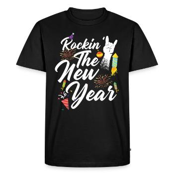 Bercer la nouvelle année 2022 - T-shirt Premium bio Homme - noir - Devant - Nico (187cm)