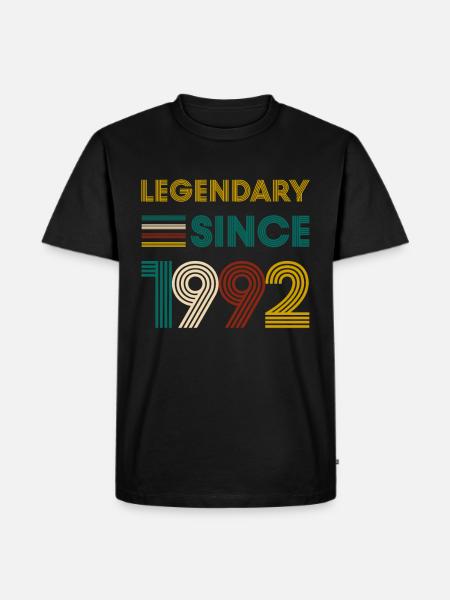 Vintage Legendary since 1992 Geburtstag - Männer Premium Bio T-Shirt - Schwarz
