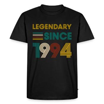 Vintage Legendary since 1994 birthday - Men's Premium Organic T-Shirt - black - Front - Nico (187cm)