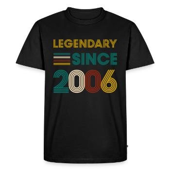 Vintage Legendary since 2006 birthday - Men's Premium Organic T-Shirt - black - Front - Nico (187cm)