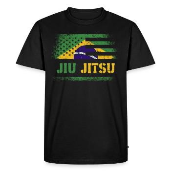 BJJ Brazilian Jiu Jitsu Jiu Jitsu Fighter - Men's Premium Organic T-Shirt - black - Front - Nico (187cm)