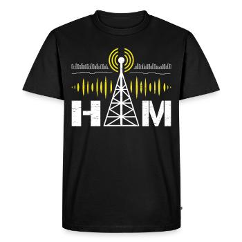Amateur Radio Ham Radio Operator - Men's Premium Organic T-Shirt - black - Front - Nico (187cm)