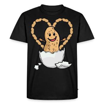 Félicitations Bébé Arachide Naissance Enfant Oeuf - T-shirt Premium bio Homme - noir - Devant - Nico (187cm)