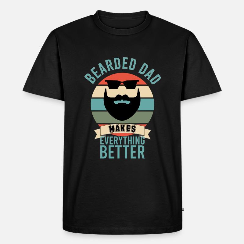 Bearded Dad Make Everything Better - Men's Premium Organic T-Shirt - black