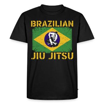 BJJ Brazilian Jiu Jitsu Jiu Jitsu Fighter - Men's Premium Organic T-Shirt - black - Front - Nico (187cm)