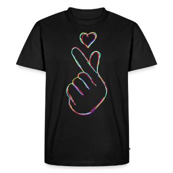 Kpop Fingers Musique Pop Coréenne K-Pop - T-shirt Premium bio Homme - noir - Devant - Nico (187cm)