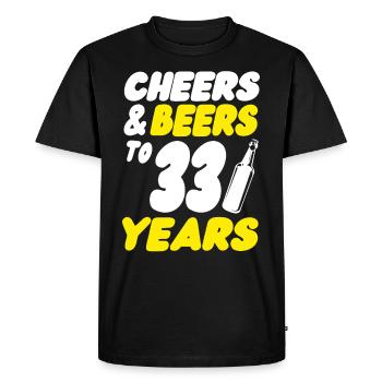 33 ans - T-shirt Premium bio Homme - noir - Devant - Nico (187cm)