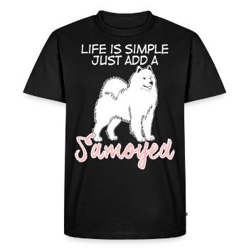 Samojede chien Samoyede Samoyed Chiens Chien - T-shirt Premium bio Homme - noir - Devant - Nico (187cm)