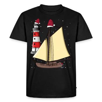 Voilier Nikolaus Santa Ahoi Noël maritime - T-shirt Premium bio Homme - noir - Devant - Nico (187cm)