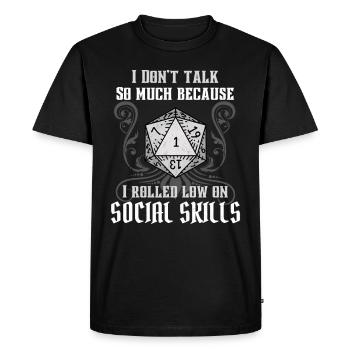 RPG Fun Social Skills Dice Gamer Stylo & Papier - T-shirt Premium bio Homme - noir - Devant - Nico (187cm)