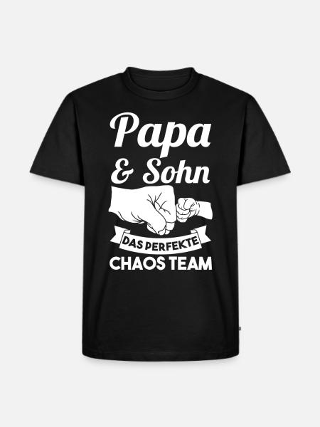Papa und Sohn - Männer Premium Bio T-Shirt - Schwarz