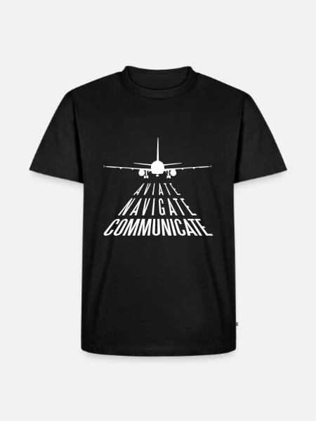 Aviate Navigate Communicate aviation offer - Men's Premium Organic T-Shirt - black