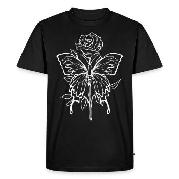Soft Grunge Rose Butterfly Fairycore Aesthetic - Men's Premium Organic T-Shirt - black - Front - Nico (187cm)