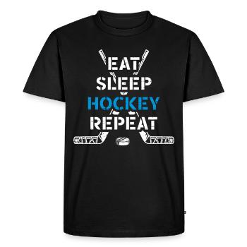 Hockey sur glace Manger Dormir Hockey Répéter - T-shirt Premium bio Homme - noir - Devant - Nico (187cm)