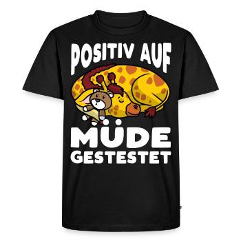 Müde Giraffe Stofftier Schlafshirt Pyjama Giraffe - Männer Premium Bio T-Shirt - Schwarz - Vorne - Nico (187cm)