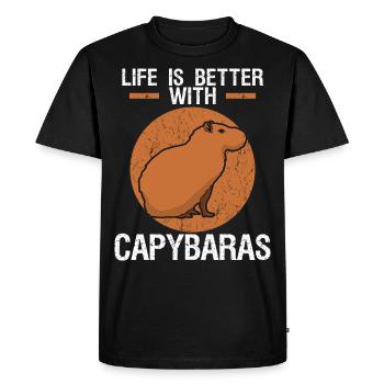 Capybara Joke Capybara Capybaras - Men's Premium Organic T-Shirt - black - Front - Nico (187cm)